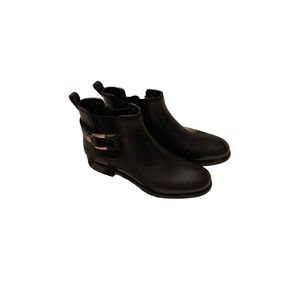 Henry Ferrera Black Rubber Ankle Chelsea Rain Boots Size 39 8.5